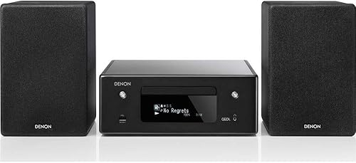 Denon CEOL-N10 Mini HiFi System with CD Player, Sound System for TV, Bluetooth, 2x Optical Input, Google Assistant / Siri / Alexa Compatible, Music Streaming, HEOS Multiroom - Black