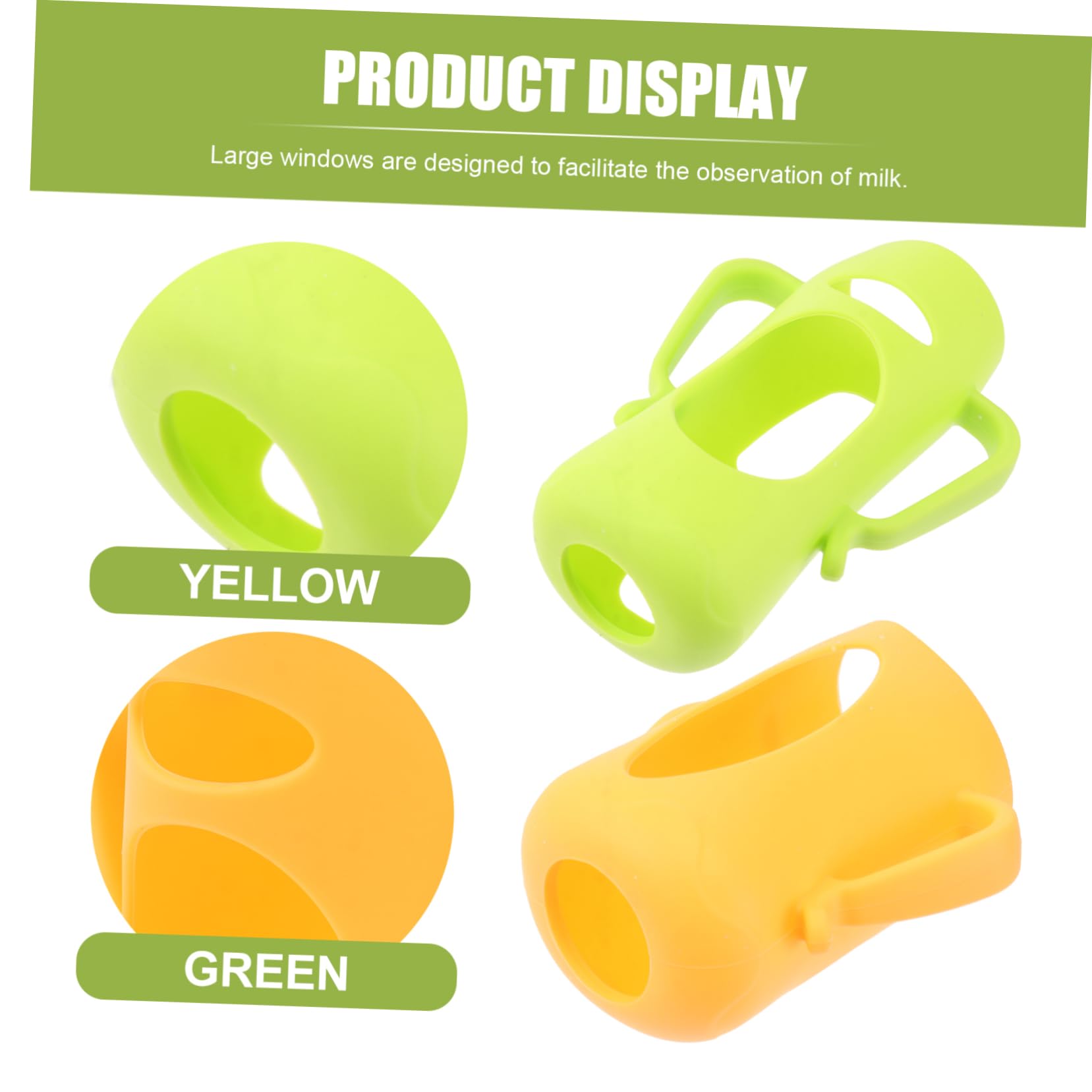 Toyvian Funda de Silicona para Biberón 2 Piezas Protección Fiable y Cómoda para Botellas de Leche en Bebés Diseño Bonito y Resistente para Uso Diario Color Aleatorio