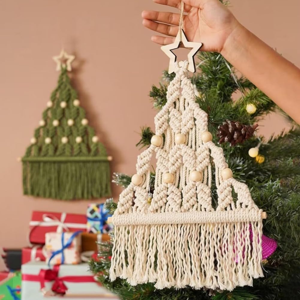 Amazon | マクラメ クリスマス ツリー タペストリー - 壁掛け