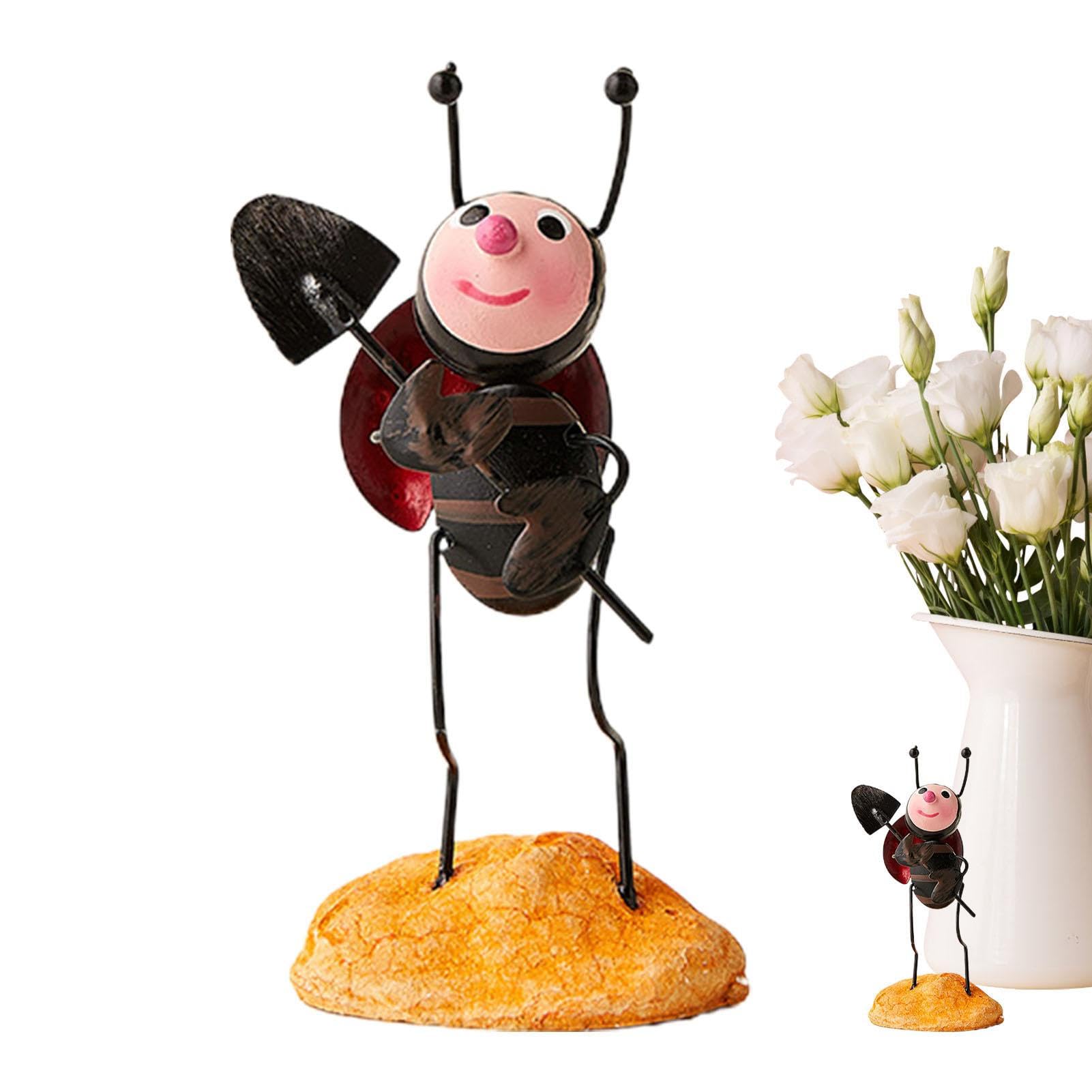 Home Decor Kreatives Eisenornament | Niedliche Käfer-Desktop-Ornament, vielseitiges Dekorationszubehör für Haus, Garten, Zaun, Rasen, Innenhof Living Room Decor