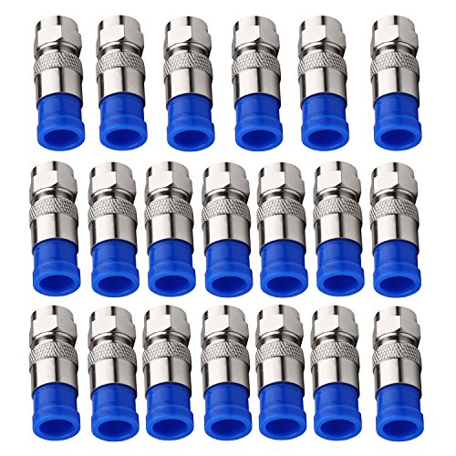ESUMIC RG6 RG59 Coax Cable Compression Crimper Tool Kit,Coaxial Compression Fitting Connector 20Pcs,Compression Tool, Coax Cables Stripper - Thumbnail 3