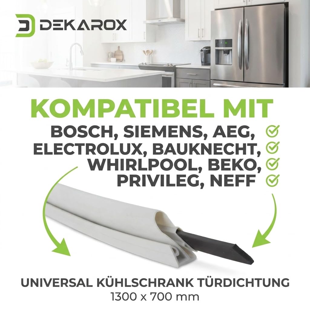 Guarnizione per porta del frigorifero, universale, 1300 x 700 mm, per Bosch, Siemens, AEG, Electrolux, Bauknecht, Beko, Neff