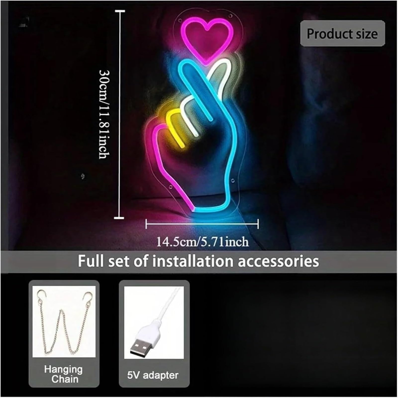 Per lampada al neon prestito di parola per insegna a LED con cuore