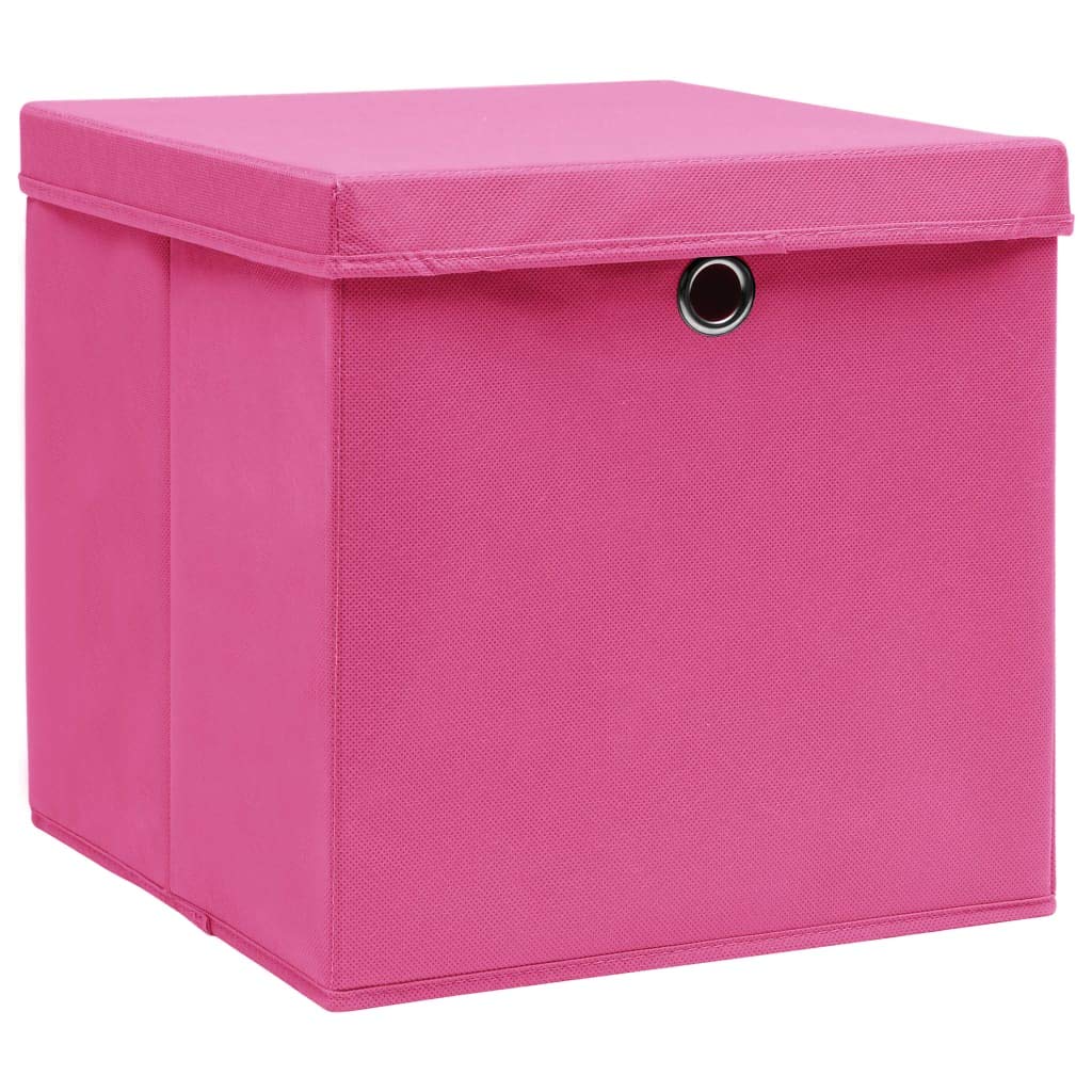 Aufbewahrungsboxen mit Deckel 10 STK Spielzeugkiste, Aufbewahrungskiste, Kleideraufbewahrung, Kleideraufbewahrung & Organisation, Rosa 32×32×32cm Stoff