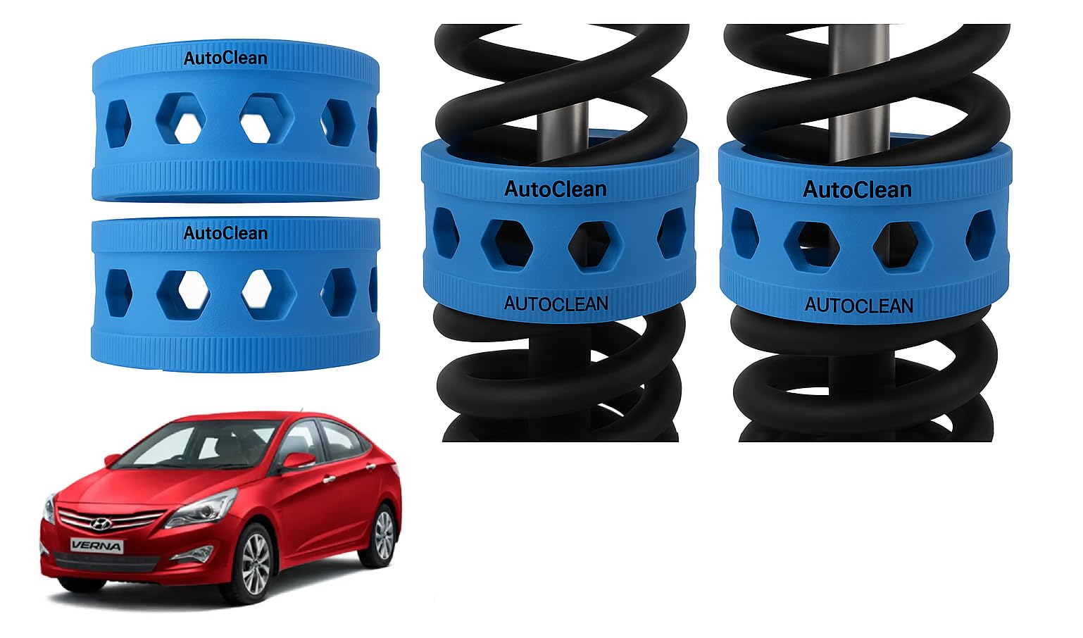 Autoclean Rear Coil Spring Rubber Buffer Kit for Fluidic Verna [2011-2016] | Size B+ | Increases Car Height, Shock Absorber & Suspension Stabilizer Cushioner-picture-23