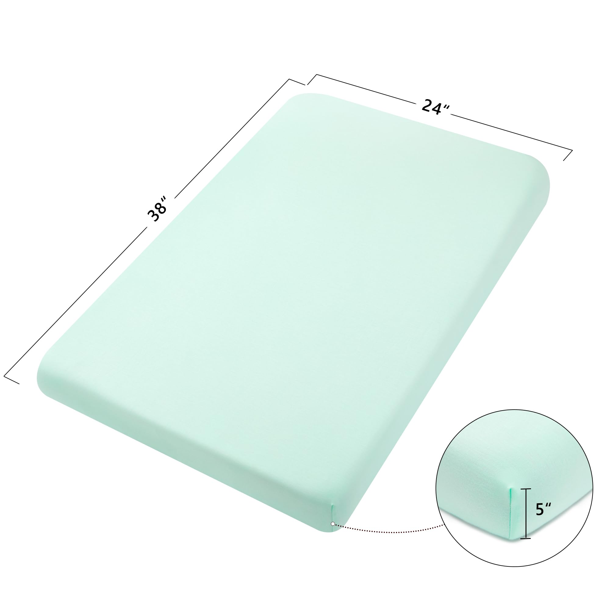 Pack And Play Fitted Sheet TILLYOU Jersey Knit Soft Crib Sheets