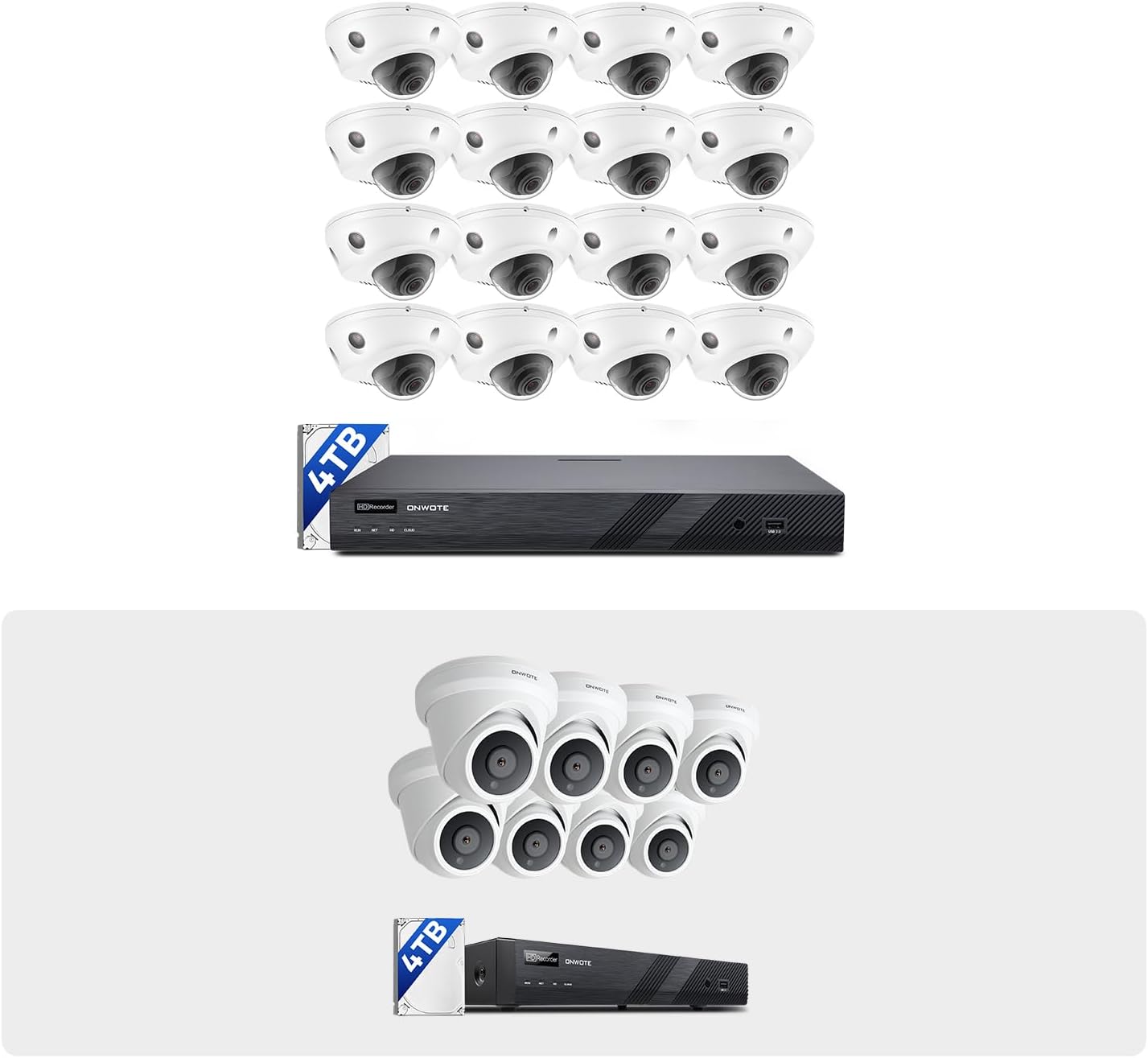 ONWOTE 32 Channel NVR Security Camera System (24) Wired PoE IP Cameras