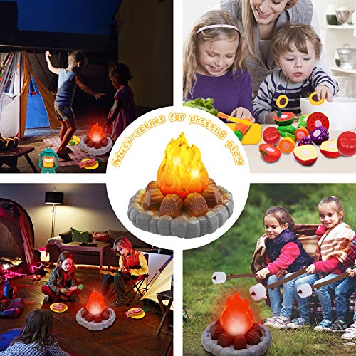 Mitcien Camping Toys Play Set, Pretend Campfire, Play Food For Kids With Oil Lantern, Pretend Fruits Vegetables Cutting, S'mores, Indoor Outdoor Toys For Toddler #TOP4