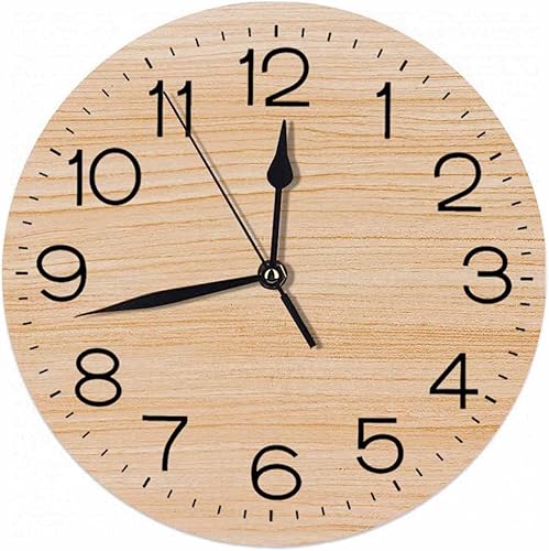 -Board - Reloj de pared redondo con forma de garrapata silenciosa, funciona con pilas, decoración de pared familiar, decoración de escritorio