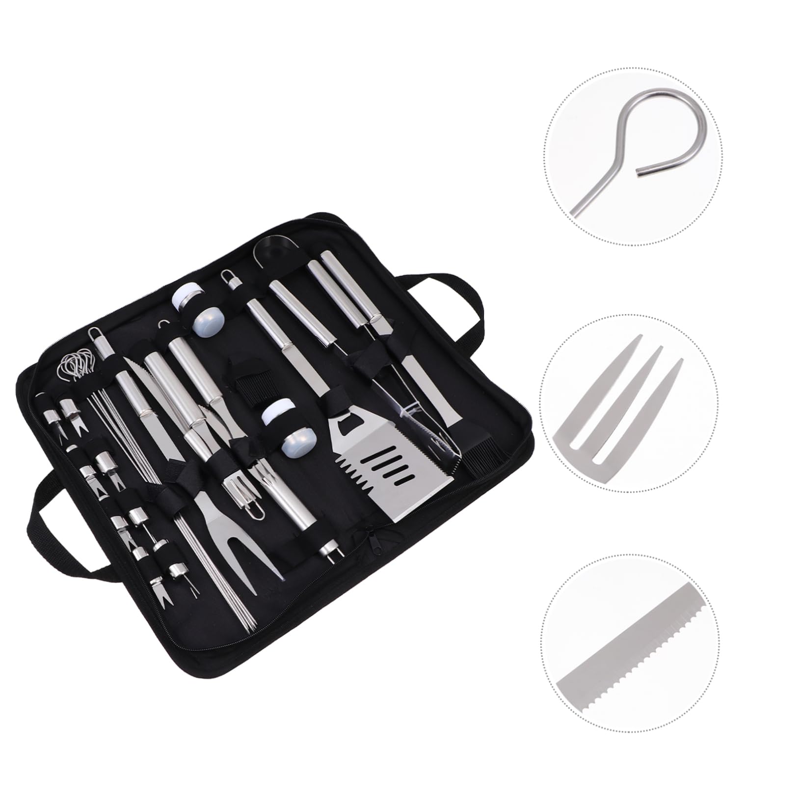 Didiseaon Strumenti Barbecue in Acciaio Inox Accessori Grigliata Esterna Utensili Barbecue Portatili Per Picnic Campeggio