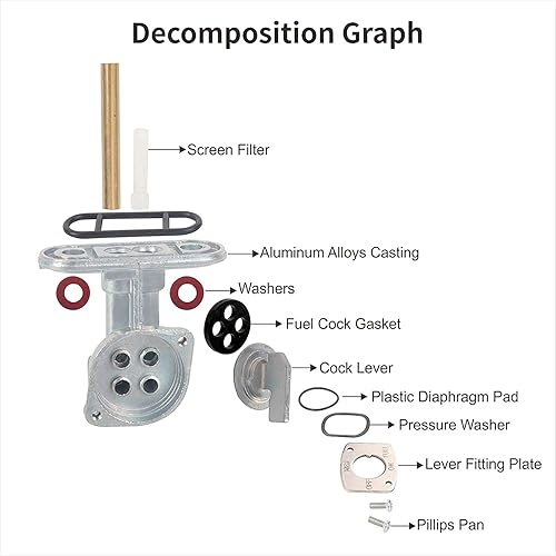 Miniatura 7 de Interruptor de tanque de válvula de combustible para Yamaha TTR 90 125 225 230 250 Bear Tracker 250 Big Bear 250 350 400 Warrior 350 para Kawasaki
