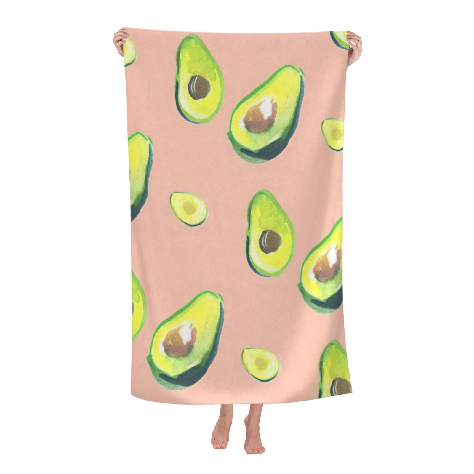 NImongt Many Avocado Images Print Oversized Adult Beach Towel For Travel Weekend Getaways Festivals Camping Trips