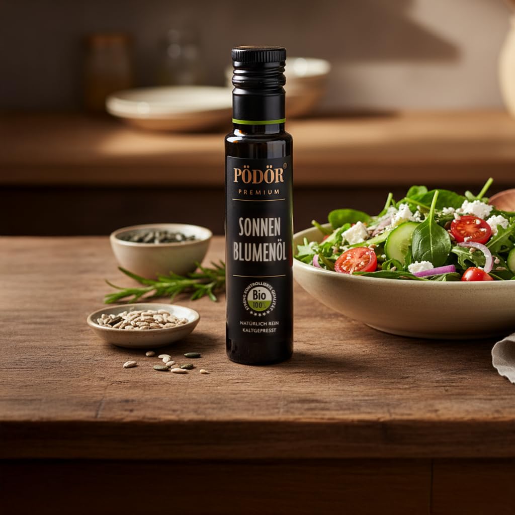 PÖDÖR - Bio Sonnenblumenöl - kaltgepresst - naturbelassen - ungefiltert (500ml)