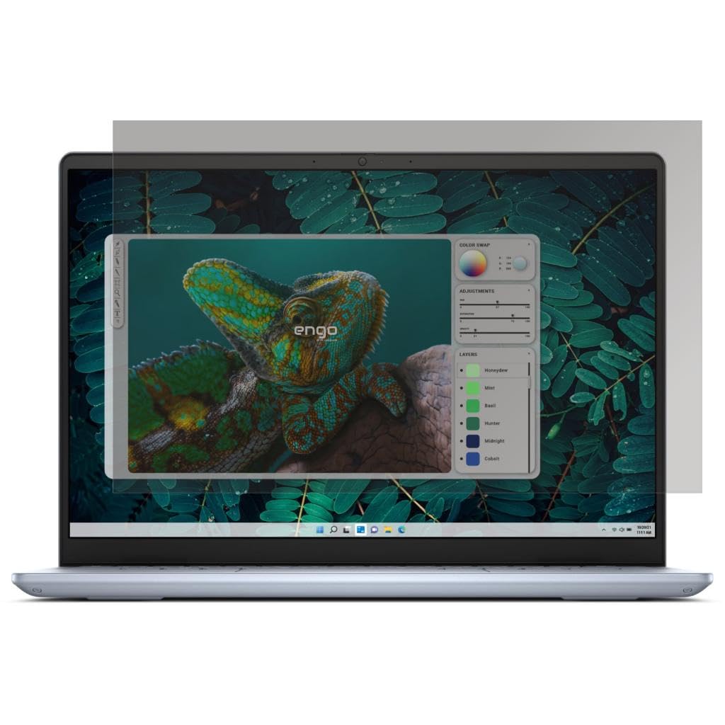 Engo Dell Inspiron 14 Plus 7440 14 İnç İle Uyumlu Hayalet Ekran Koruyucu Notebook, Yandan Görünmeyen Anti-Spy Gizlilik (Privacy) Laptop Koruması, 9H Temperli Nano Kırılmaz Esnek Cam, Parlama Önleyici
