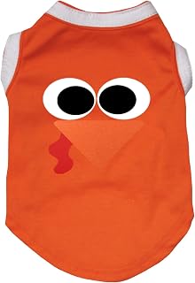 Petitebella Cute Turkey Face Puppy Dog Shirt (Orange/White, X-Small)
