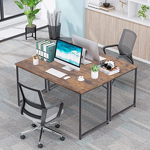 Paylesshere Computer Desk 39'', Modern Writing Desk, Simple Study Table, Industrial Office Desk, Sturdy Laptop Table For Home Office, Brown #TOP6