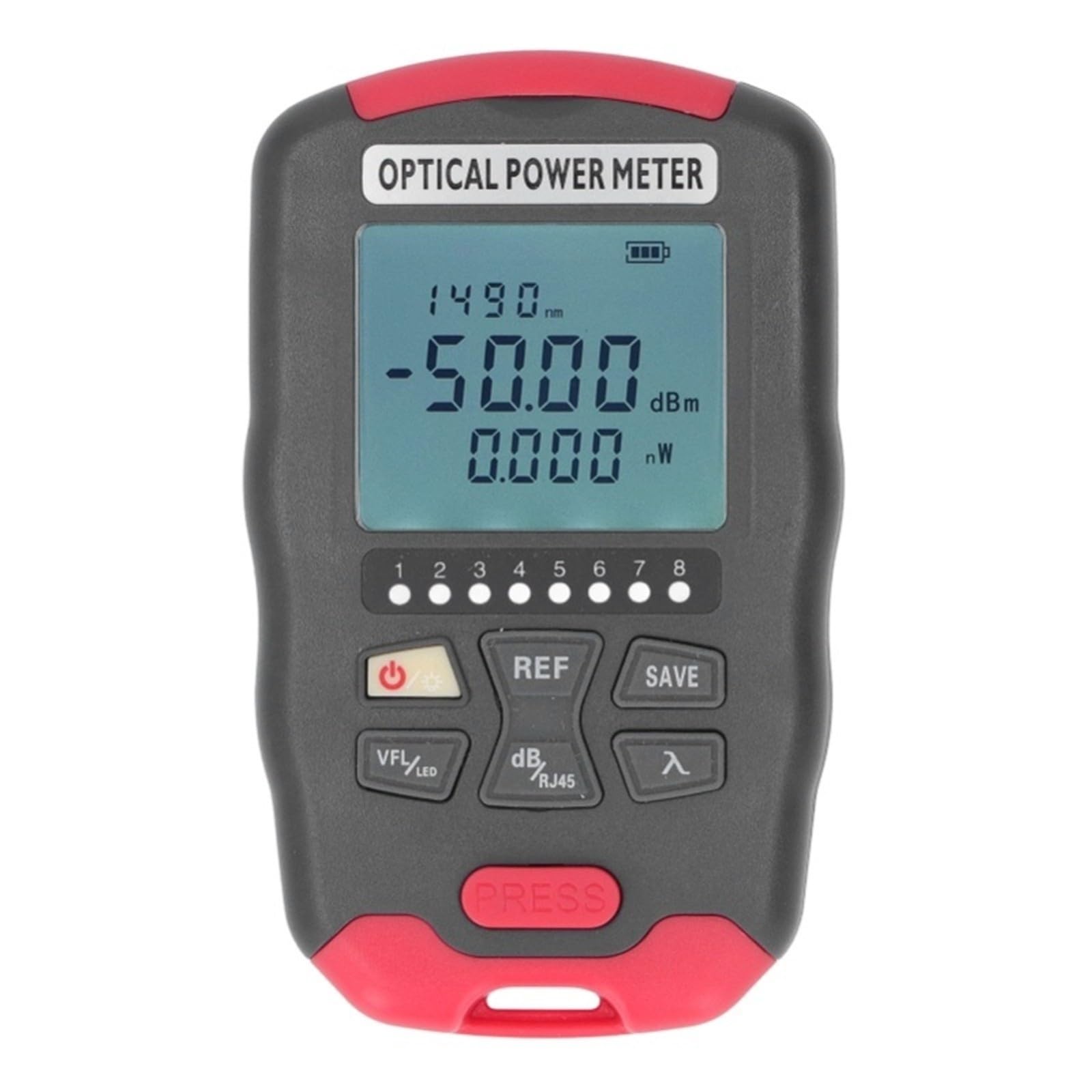 Tester per fibra ottica, Misuratore di potenza in fibra ottica da 30KM Tester per cavi netti VFL a luce rossa a LED -50 - +26dBm