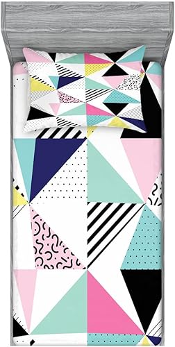 Miniatura 64 de Ambesonne Juego de sábanas bajeras y fundas de almohada, deliciosos tacos con verduras, cocina folclórica, ingredientes de recetas de comida Beige