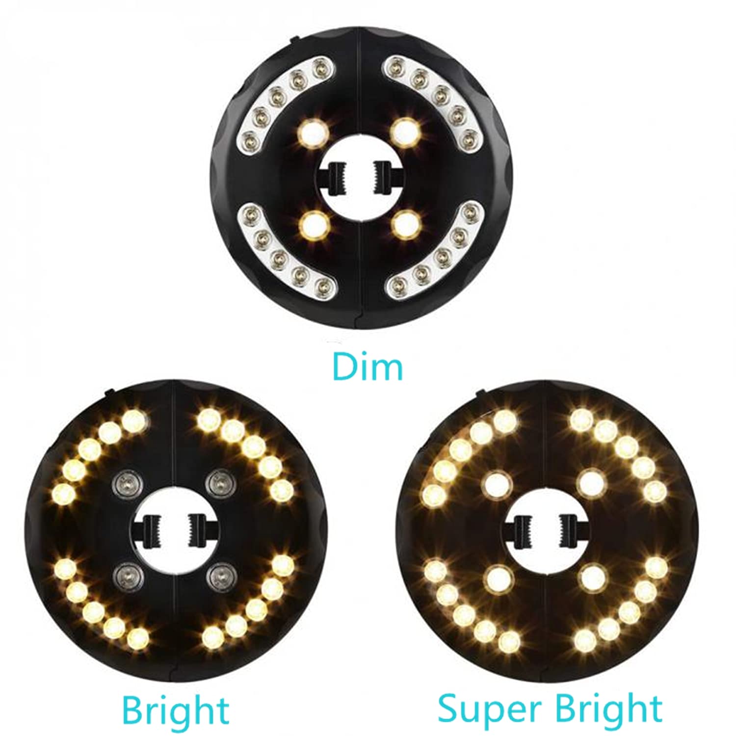 Iluminación para sombrilla SUPERNIGHT 28 luces LED Patio Lights 3 modos de luminosidad, 4 pilas AA (no im) luz para sombrilla de terraza al aire libre, camping, tiendas de campaña, blanco cálido