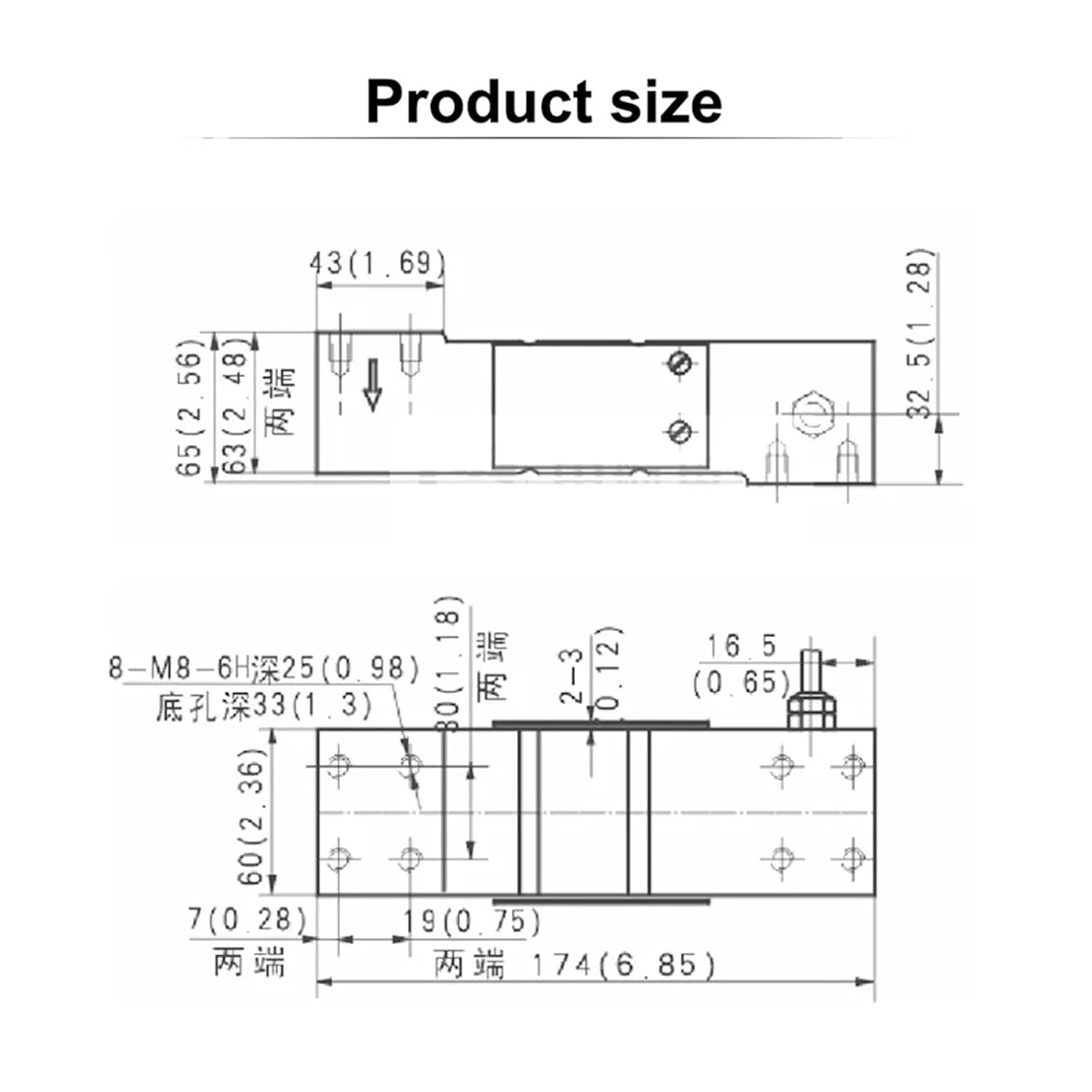 H6G Packaging Scale High Precision Load Cell Stainless Steel Weighing Sensor Weigh Bridge Electric Measuring Weight Sensor for DIY Electronic(600KG)