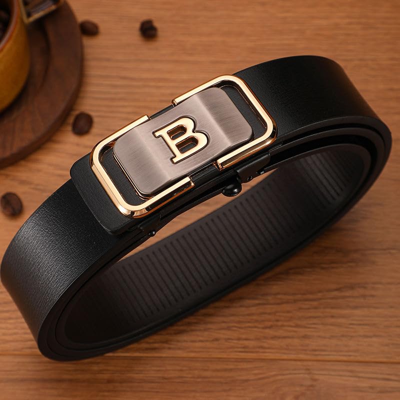 Image of NAPA HIDE Men's Auto Lock Vegan Leather Belt | Stylish Adjustable Buckle Belt for Formal & Casual Wear I Fits upto 40 Inches Waist size
