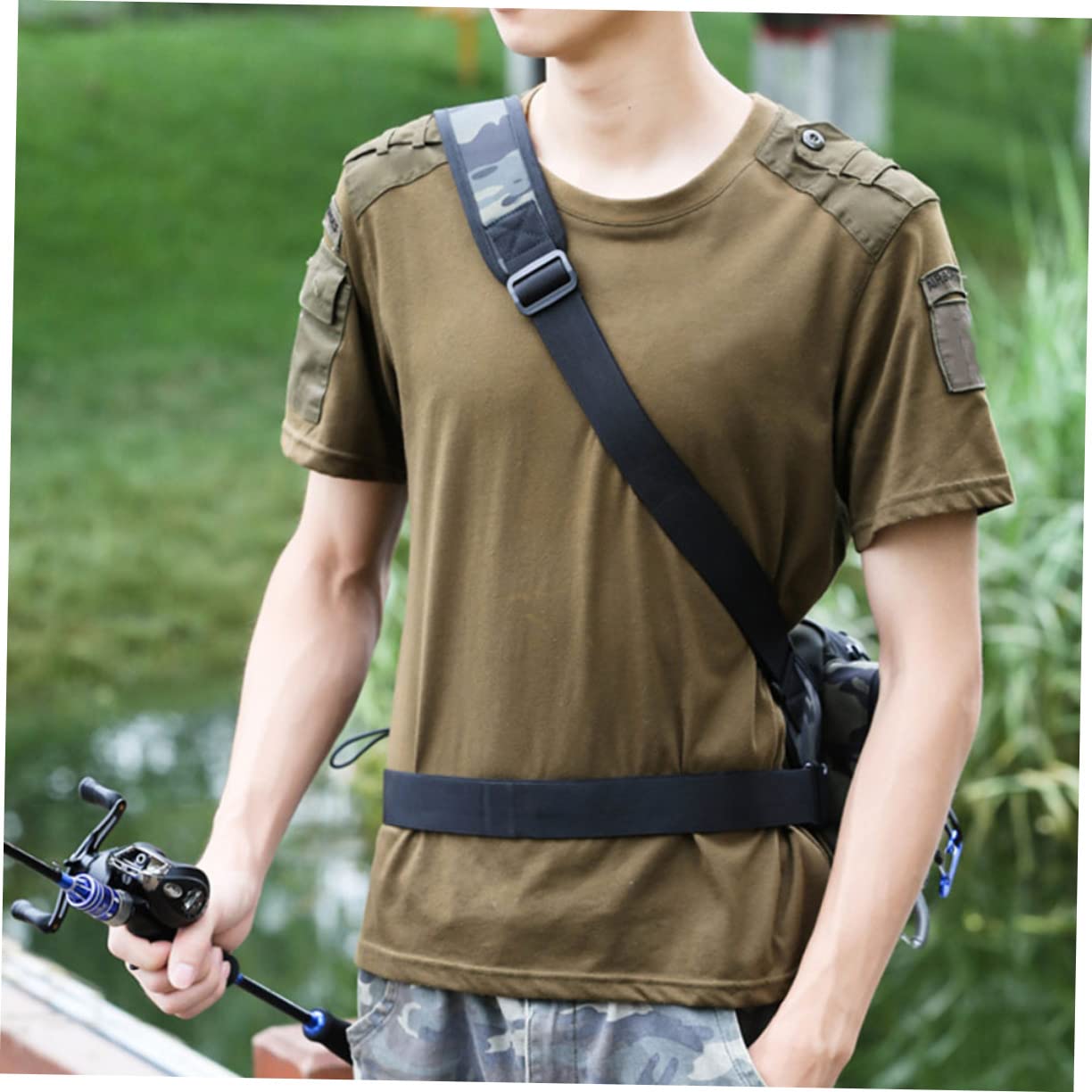 1pieza Bolsa De Pesca De Correa Para Hombro Para Actividades Al Aire Cañas y Accesorios De Pesca Diseño Moderno Camuflaje Nocturno