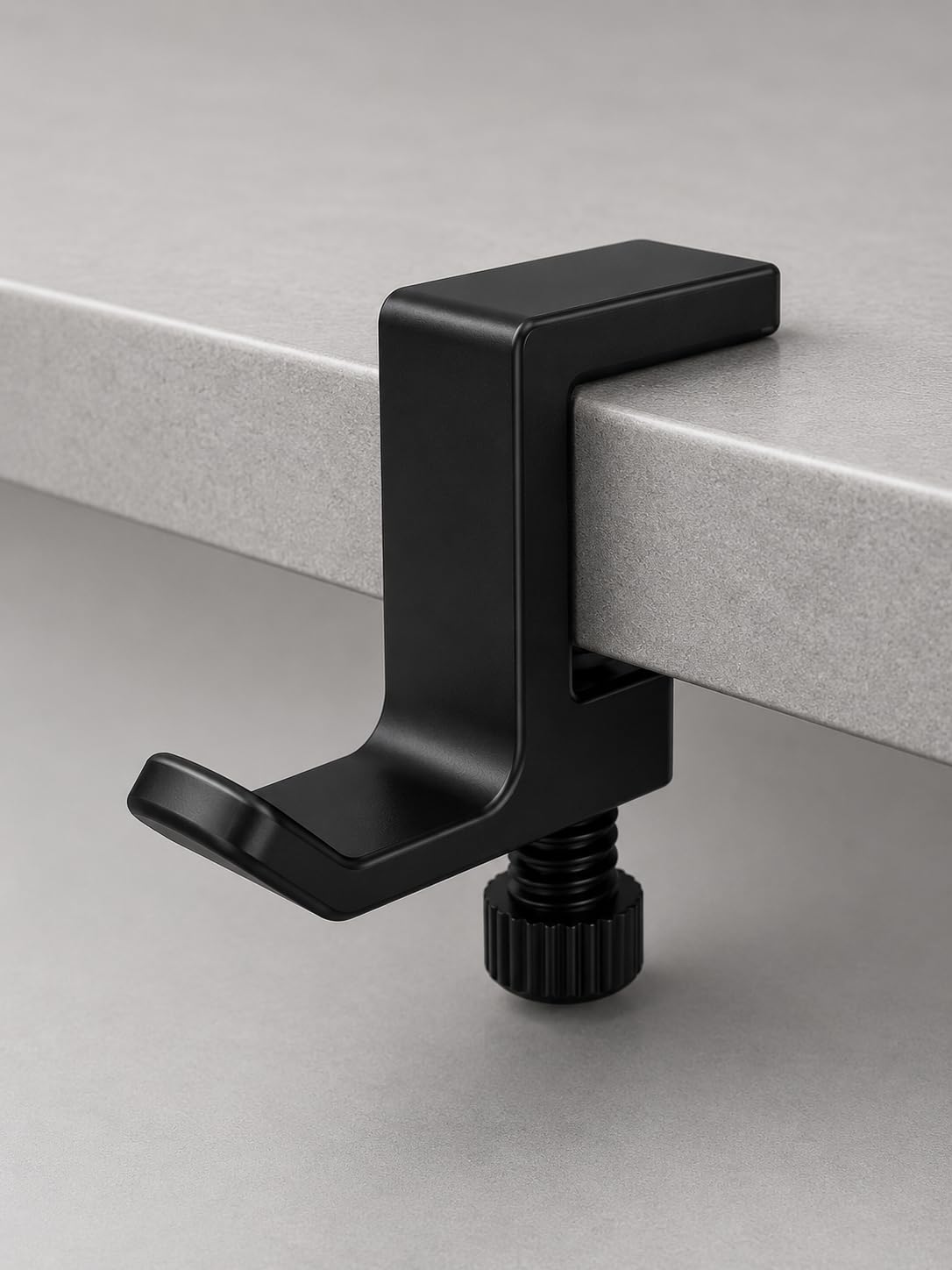 Desk Clamp Hook for Headphones, Bags & Accessories | Adjustable Table Edge Clamp Hanger | Multi-Purpose Under Desk Organizer | Heavy Duty Screw Lock Hook | Black (1)-image-22