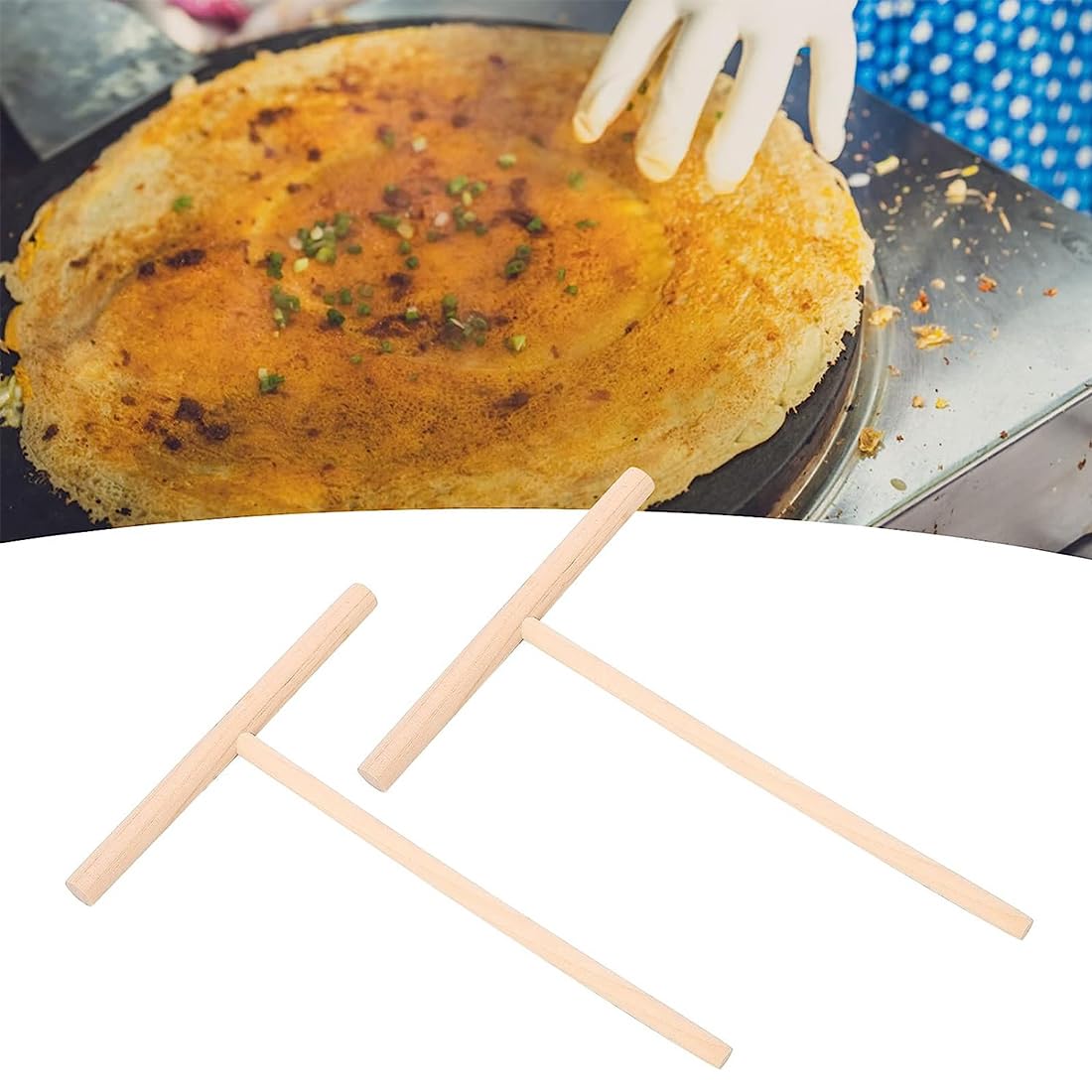 Esparcidor De Panqueques De Madera En Forma De T De 2 Piezas, Esparcidor De Crepes, Accesorios Para Crepes, Herramienta De Cocina Diy