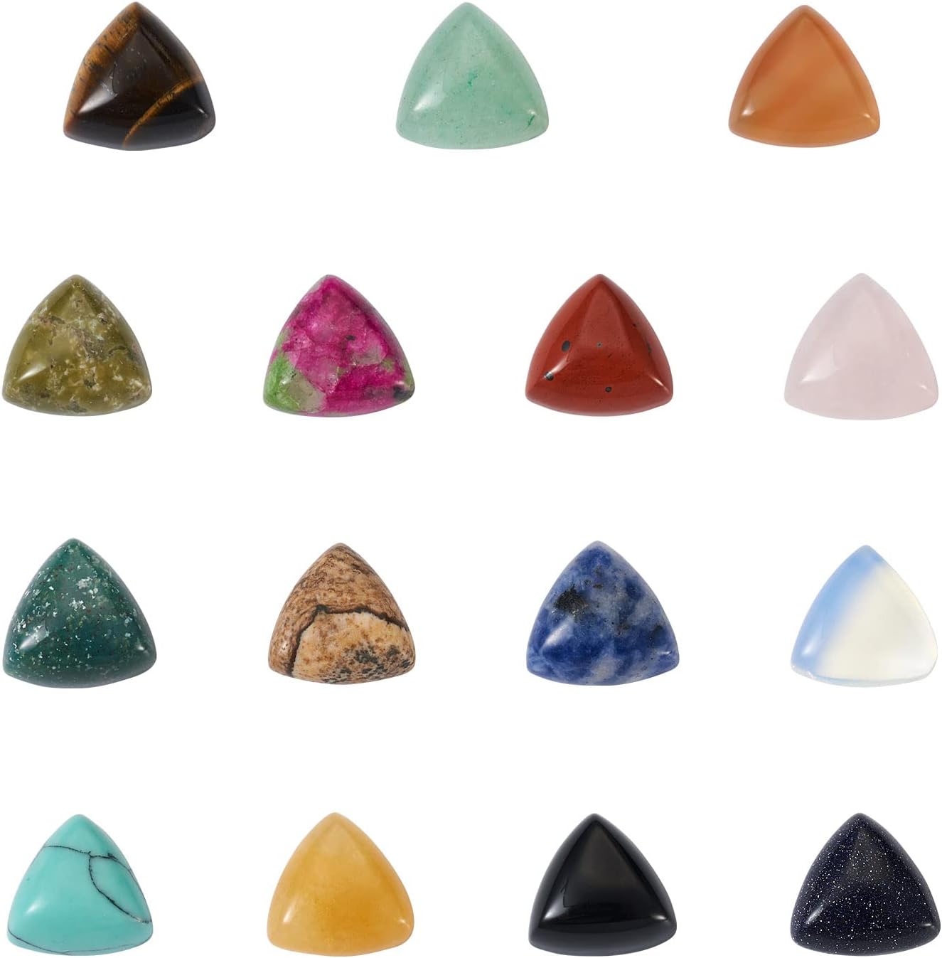 Beadthoven Mix Stone Cabochons Flat Back Healing Crystal Gemstone Cab Tiles Cabochons for Jewelry Making Rings Earrings Necklace Bracelet DIY Crafts