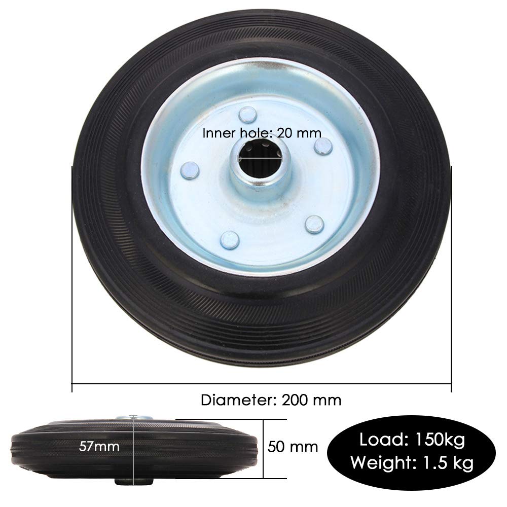 MultiWare Trolley Wheel 200mm Spare Replacement Steel Wheel Puncture Proof Cart Tyre Wheels for