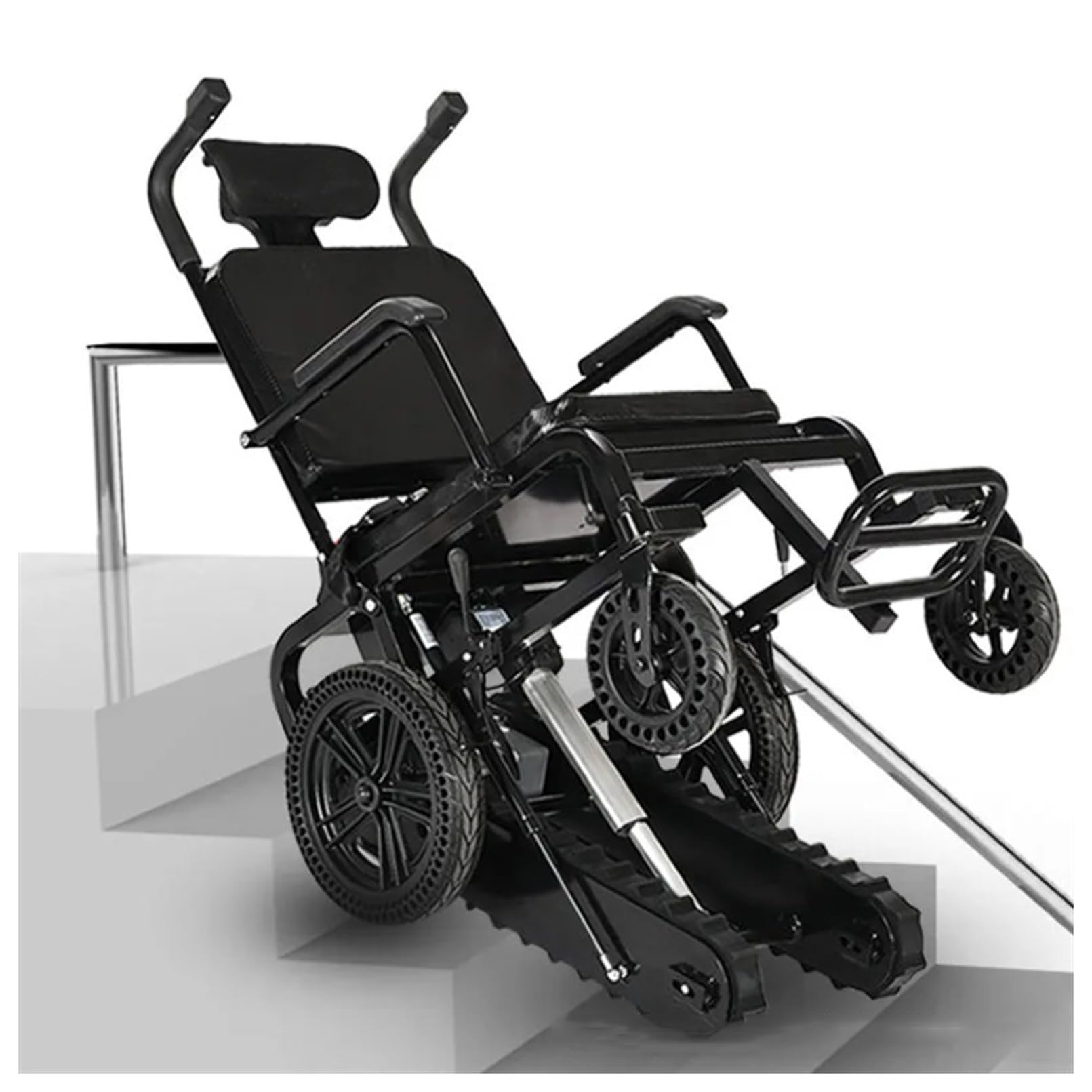 Salvaescaleras para Ancianos Salvaescaleras Portátil Silla de Ruedas Subeescaleras Batería de Litio 24V 18A para Ancianos Discapacitados con Cómodo Cojín y Funcionamiento Inteligente