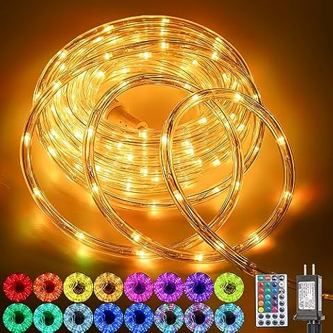 HuiZhen 26ft 160LED Color Changing Rope Lights Cover