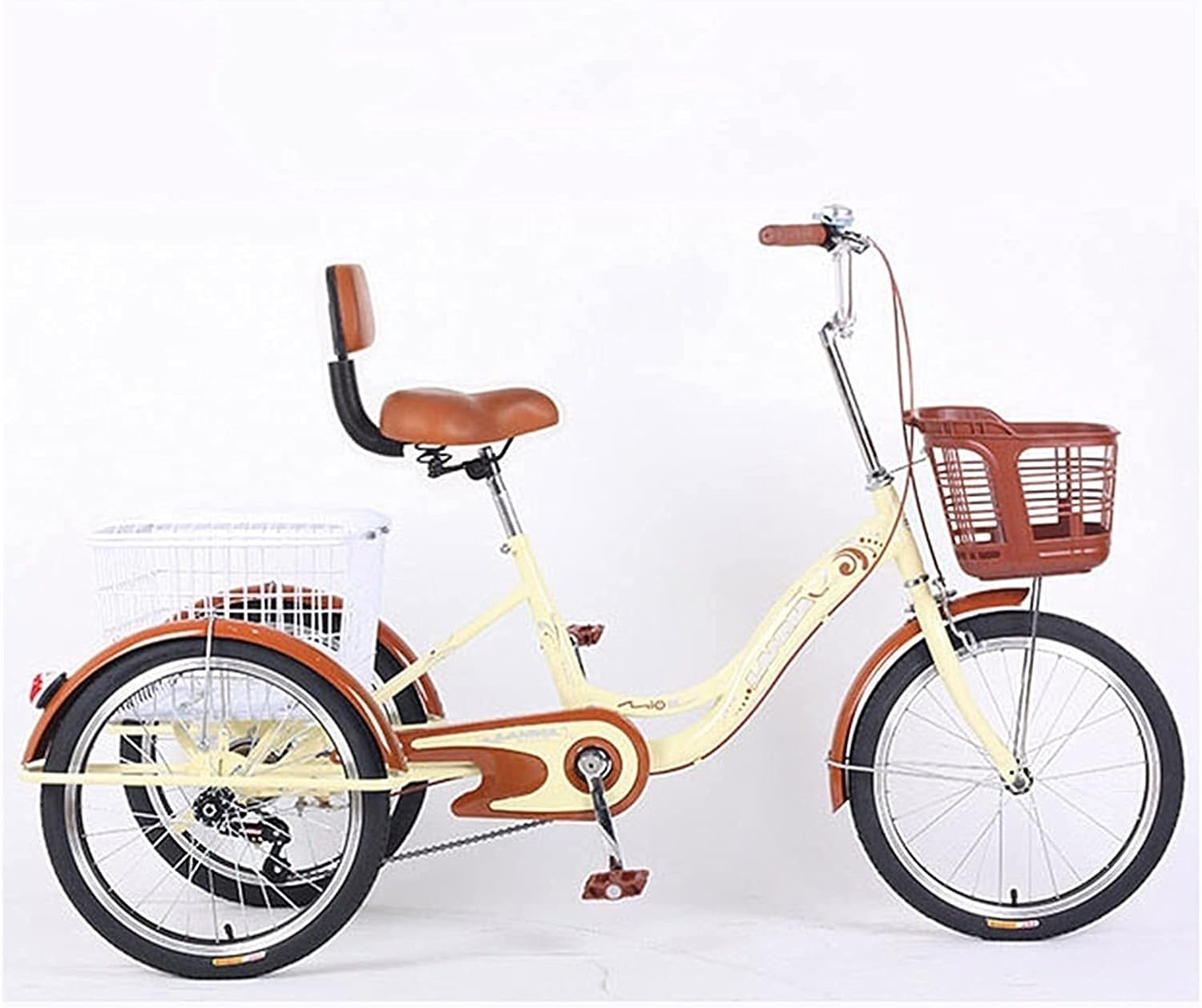 Tricycle for Adult Seniors Women Men 1 Speed 3 Wheel Bike Trike with Shopping Basket Three Wheeled Cruiser Bikes Recumbent Bicycle