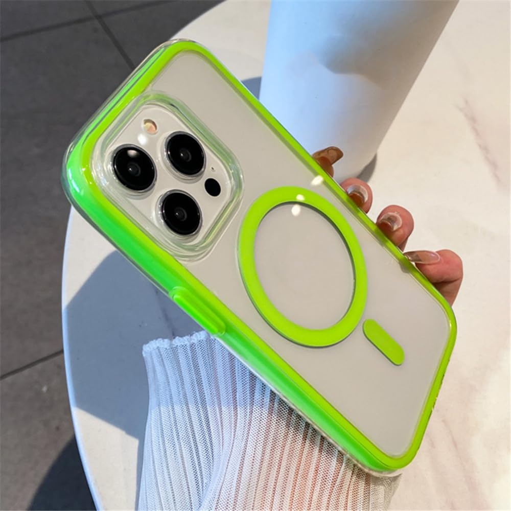 Coque de luxe iPhone 13 Pro Max magnétique transparente et verte - 6