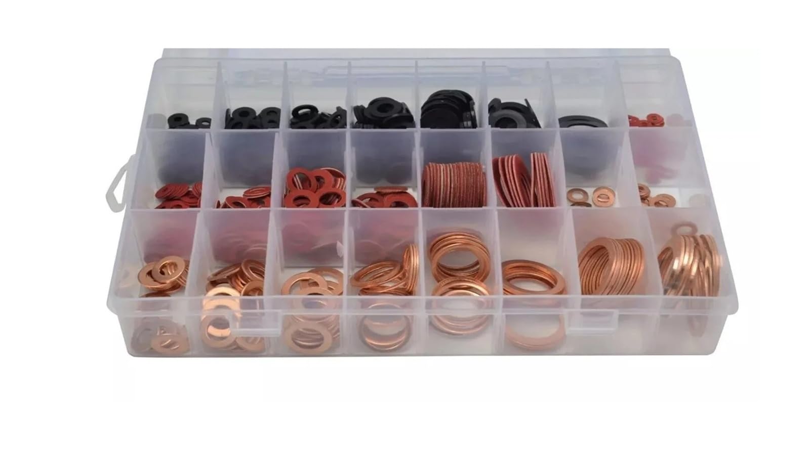 680PCS Rondelle di Rame Kit Guarnizioni in Fibra di Carta Nylon Rosso M4/M5/M6/M8/M10/M14/M16 M18 M20 M222Per Rondella Tappi Coppa