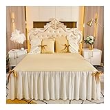 SMEJS レースベッドスカート3ピースベッドスプレッドキングサイズベッドカバー枕カバーアンチスリップマットレス付き(200X220CM code)