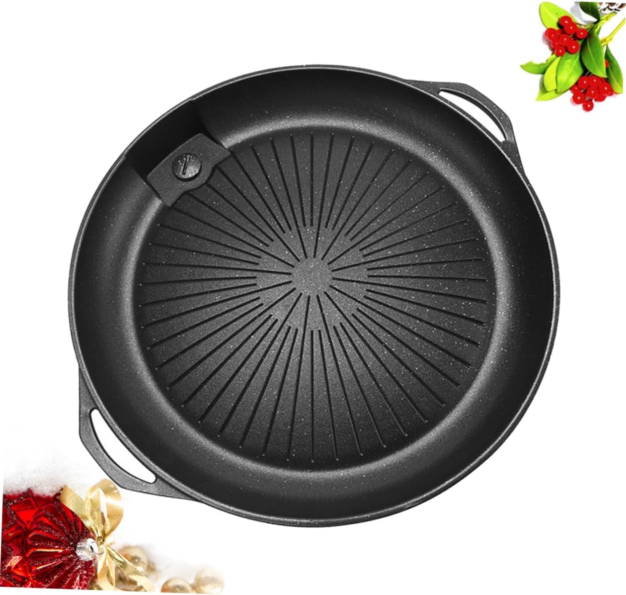 Kisangel Portable Barbecue Plate Grilling Tray Outdoor Bbq Tool Non-stick Plate Easy to Carry