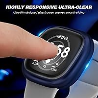 Vista 5 de ORIbox Funda ultradelgada compatible con Fitbit Sense y Fitbit Versa 3 Smartwatch, TPU HD, funda protectora completa, resistente a los arañazos