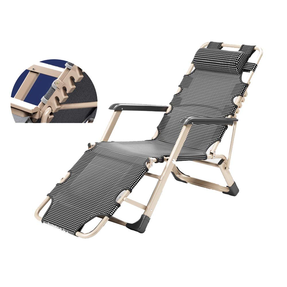 WOTZOV Sun Loungers Recliner Heavy Duty Chairs With Cushion Garden Outdoor Patio Folding Reclining Chairs Lounger Deck Chairs