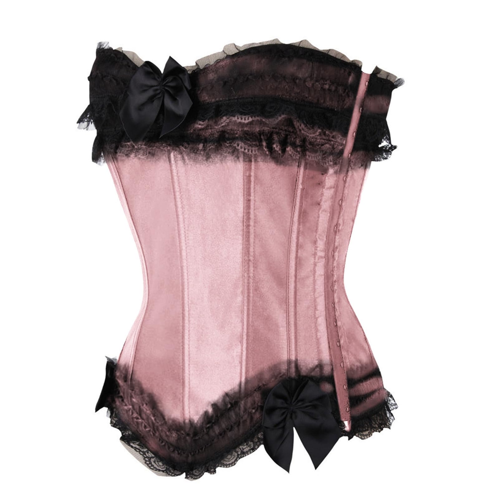 Generisch Lussuoso corsetto in pizzo rinforzato per cosplay, elegante corsetto gotico con delicato fiocco a balze, perfetto per feste medievali, eventi storici, di alta qualità
