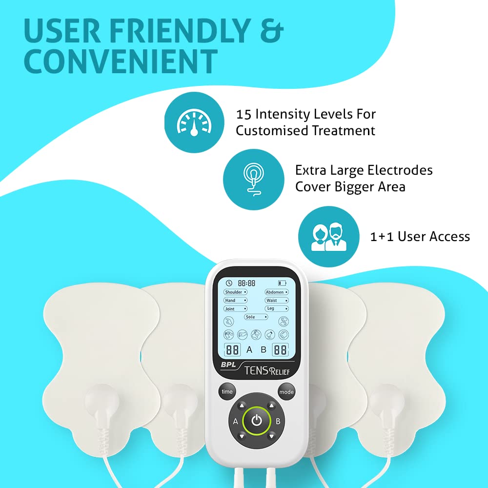 BPL Medical Technologies Electric TENS Massager for Physiotherapy Massager & Nerve Stimulator Device for Full Body Pain Relief Therapy - White BPL Medical Technologies Electric TENS Massager for Physiotherapy Massager & Nerve Stimulator Device for Full Body Pain Relief Therapy - White
