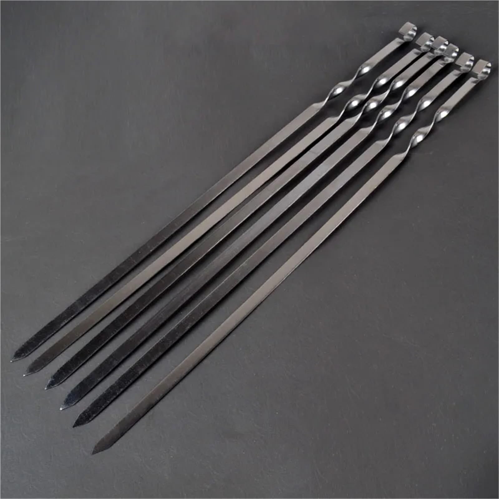 Brochetas de Metal Juego de brochetas Metal for barbacoa, 6-12 Uds., 21,6 '', 55CM, acero inoxidable, grande, plana, aguja for, Shish Kabob(10 PCS)