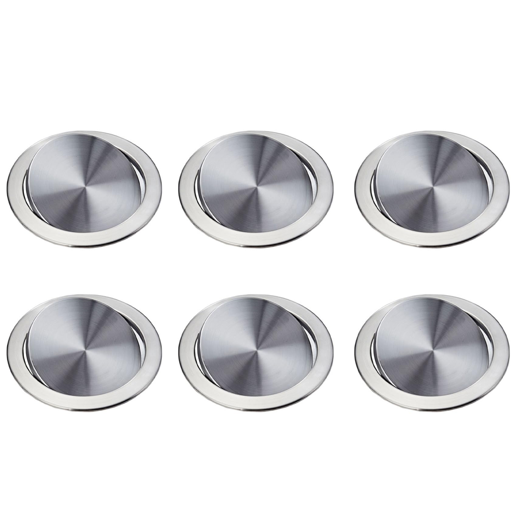 Hndhbfgrt 6X Stainless Steel Garbage Flap Lid Trash Bin Cover Flush Built-in Balance Swing Flap Garbage Lid D