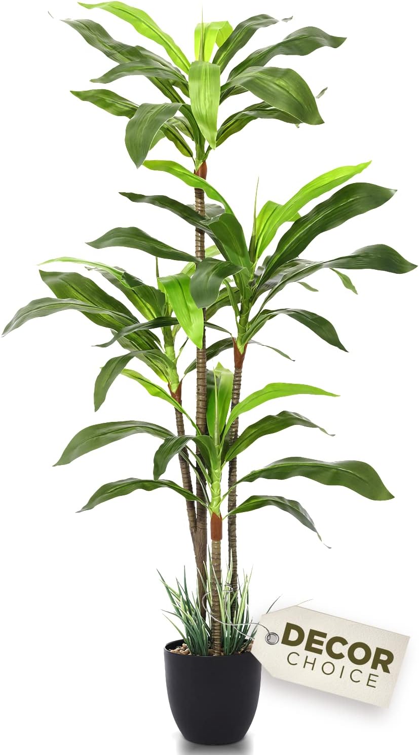 Dracaena Indoor Plant Faux Plants Indoor, Silk Plants for