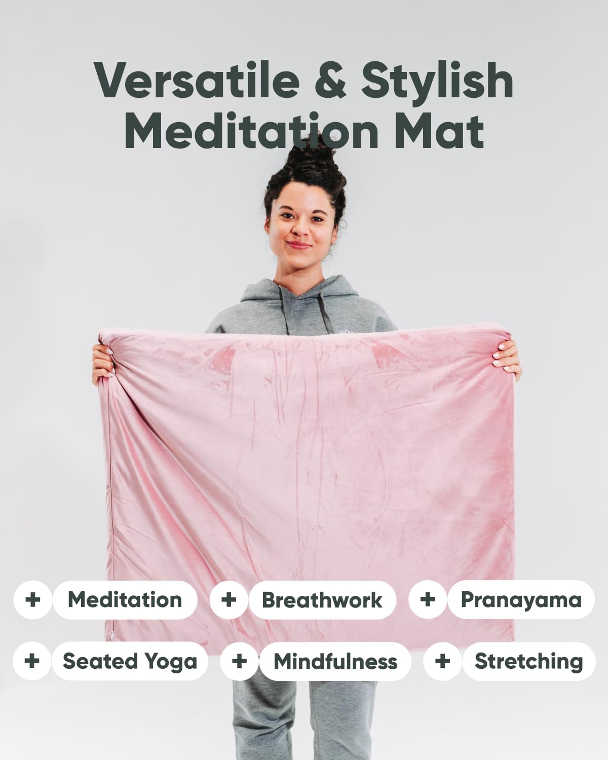 Mindful & Modern Zabuton Meditation Mat - Cotton Filled Yoga and Meditation Pad - Zabuton Meditation Cushion for Kneeling and Sitting Support - Large Rectangular Sitting Floor Pillow for Bench or Zafu