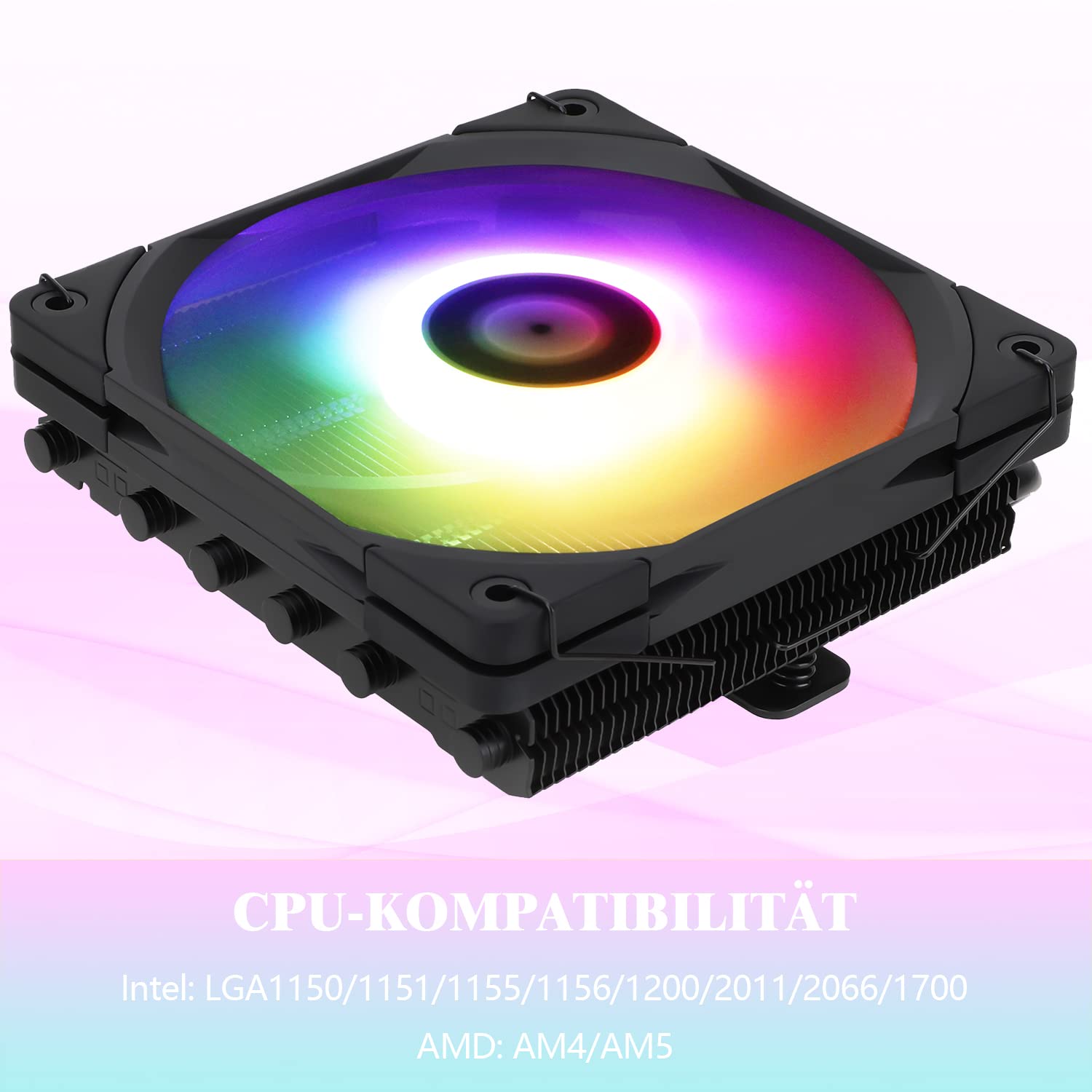 Thermalright AXP120-X67 WHITE ARGB low-profile CPU-luchtkoeler met rechte 120 mm TL-C12015W-S PWM-ventilator, 6 heatpipes, 67 mm hoogte, voor AMD AM4/ Intel LGA 1700/1150/1151/1155/1156/1200/2011/2066