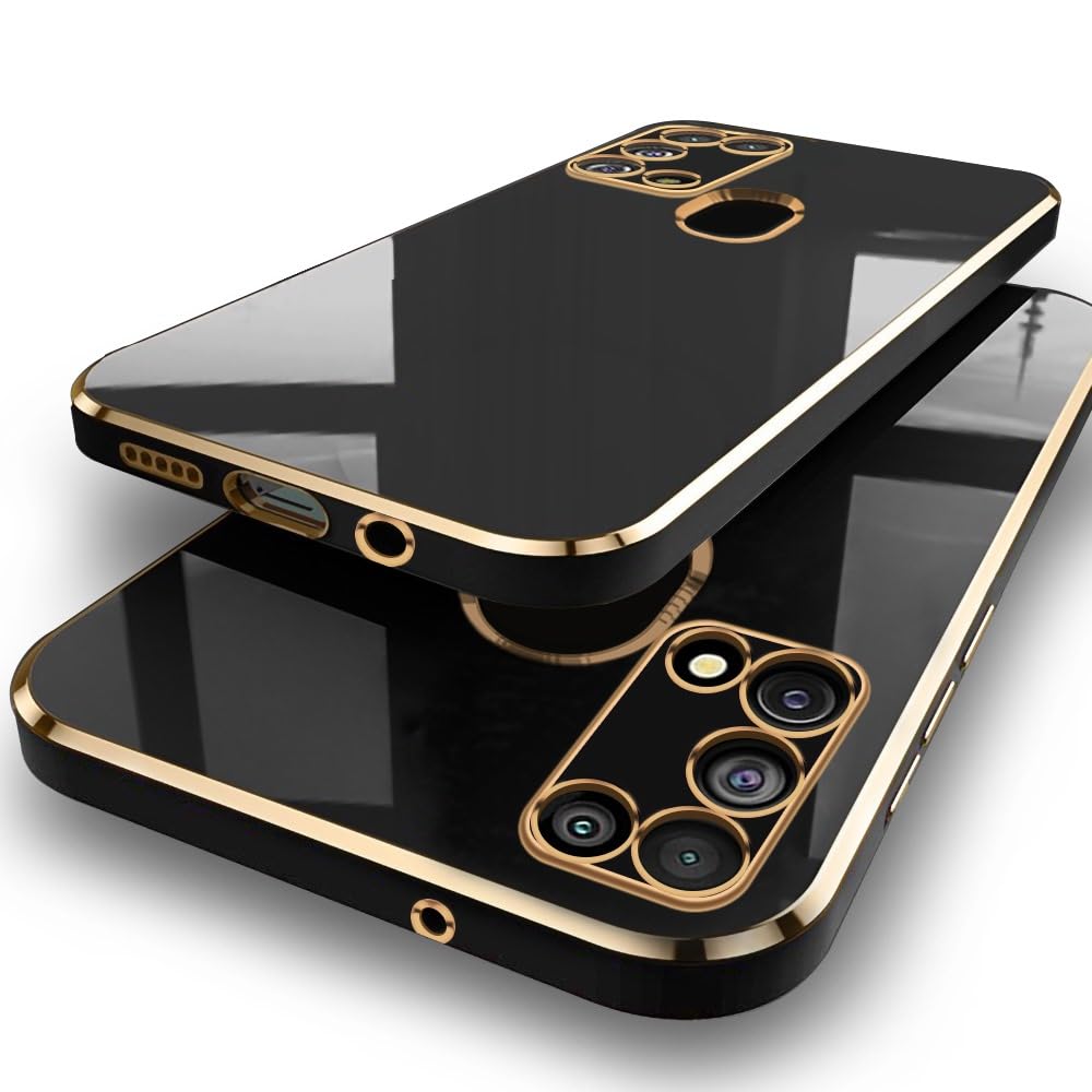 TheGiftKart Luxurious Golden-Plated Back Cover Case for Samsung Galaxy M31 Prime / F41 / M31 | Raised Lips for Camera & Screen Protection | Shockproof Design | Back Case for Samsung M31 (TPU, Black) (B0CSXJBVRL) Amazon Price History, Amazon Price Tracker