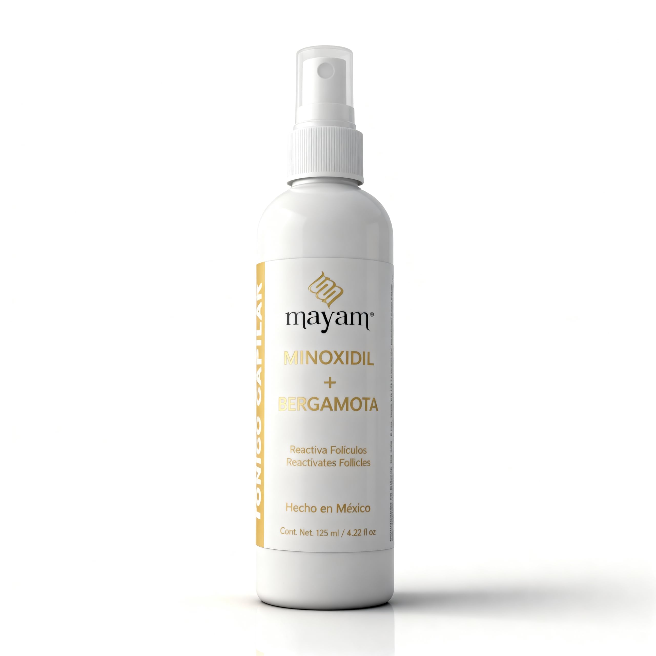 Mayam Beauty Minoxidil Bergamot Hair Tonic Spray 125ml Lightweight Leave-In Formula Supports Fuller Stronger Hair For Women Men
