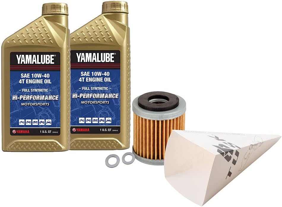 Tusk 4-Stroke Oil Change Kit Yamalube Hi-Perf. Synthetic 10W-40 Compatible with Yamaha YFZ 450 2004-2005