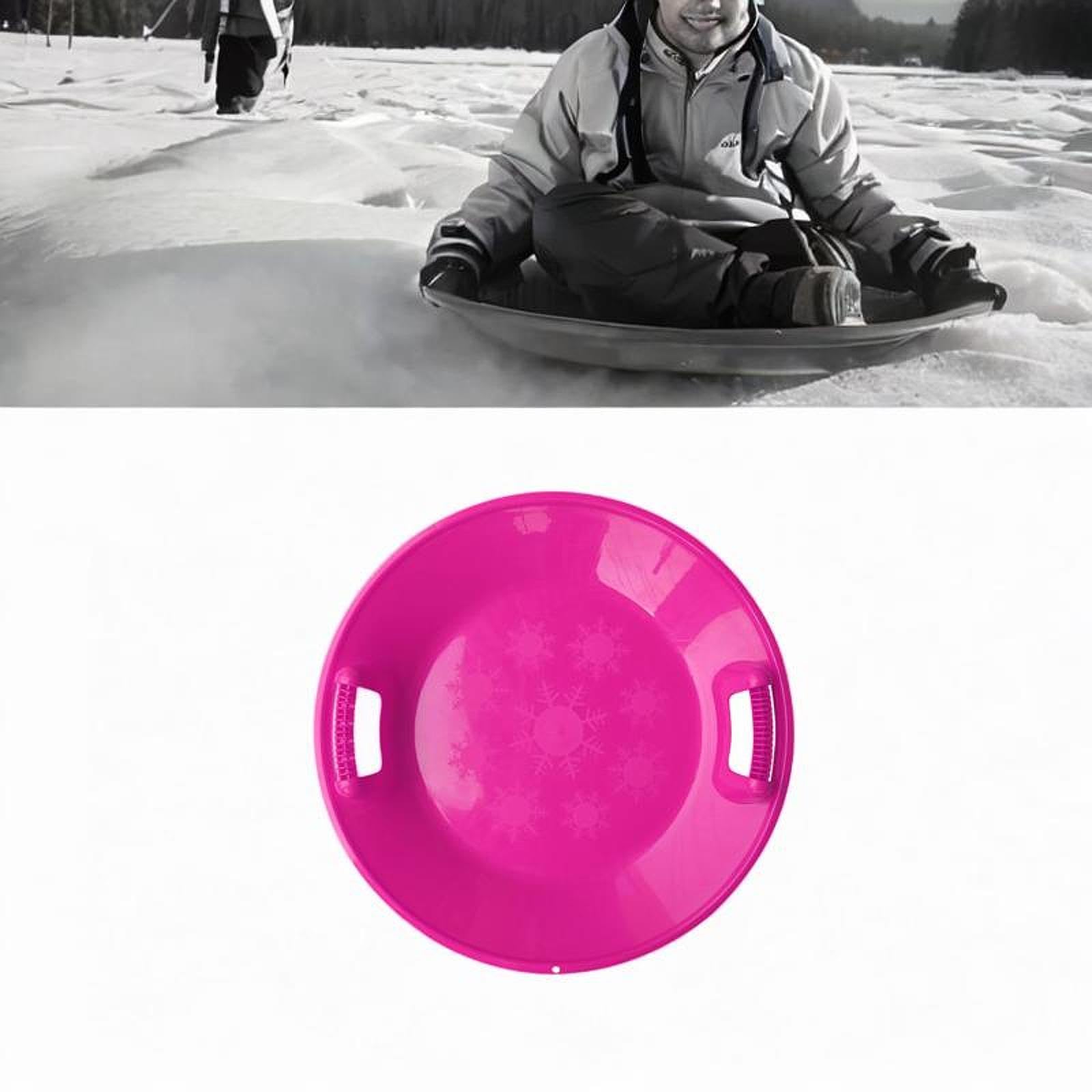 Luge Ronde pour La Neige, Toboggan à Neige, Toboggan Haute Performance, Luge à Pousser pour l'herbe et Le Sable, Piste de Luge pour Adultes, Garço, Pink L